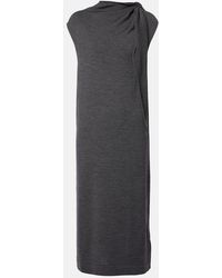 Jil Sander - Vestido Midi De Lana - Lyst