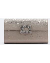 Roger Vivier - Efflorescence Embellished Satin Clutch - Lyst