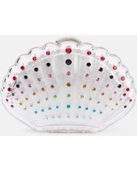 Aquazzura - Crystal Shell Embellished Clutch - Lyst