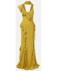 De La Vali - Mayara Ruffled Georgette Gown - Lyst