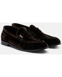 Saint Laurent - Le Loafer Velvet Penny Loafers - Lyst