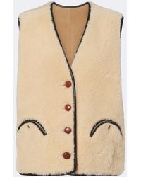 Blazé Milano - Gliss Leather-Trimmed Shearling Vest - Lyst