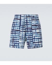 Bottega Veneta - Gingham Cotton Bermuda Shorts - Lyst