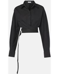 Alaïa - Cropped Cotton Poplin Shirt - Lyst