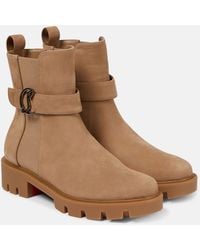 Christian Louboutin - Cl Chelsea Suede Ankle Boots - Lyst