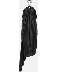 Ferragamo - Halterneck Silk-blend Midi Dress - Lyst