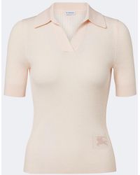 Burberry - Ekd Ribbed-Knit Cashmere Polo Shirt - Lyst