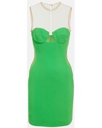 Stella McCartney - Mesh-Paneled Crepe Minidress - Lyst