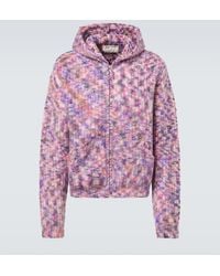 ERL - Cardigan A Capuche En Laine Et Mohair Melanges - Lyst