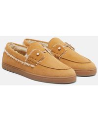 Christian Louboutin - Chambeliboat Shearling-Trimmed Slip-On Shoes - Lyst