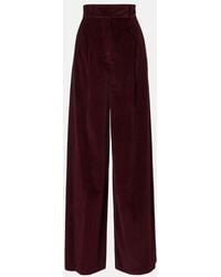 Max Mara - Weite High-Rise-Hose Aus Baumwoll-Cord - Lyst