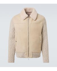 Eleventy - Shearling-Lined Suede Jacket - Lyst
