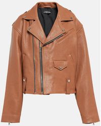 David Koma - Oversized Leather Jacket - Lyst