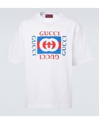 Gucci - Interlocking G Cotton Jersey T-Shirt - Lyst
