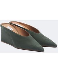 Alaïa - Cube Suede Wedge Mules - Lyst