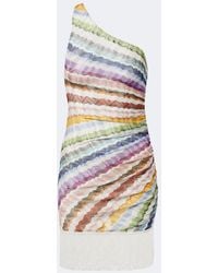 Missoni - Chevron Fringed One-Shoulder Beach Dress - Lyst