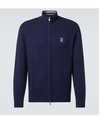 Brunello Cucinelli - Cashmere-Blend Zip-Up Sweater - Lyst