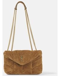 Saint Laurent - Schultertasche Loulou Toy Aus Veloursleder - Lyst