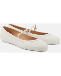 Gianvito Rossi - Carla Leather Mary Jane Flats - Lyst