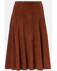 Stouls - Sabrina Suede Midi Skirt - Lyst
