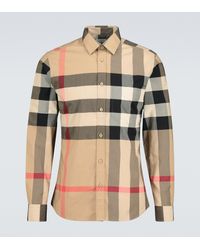 Burberry Camisa "somerton" de popelina de algodón stretch - Multicolor