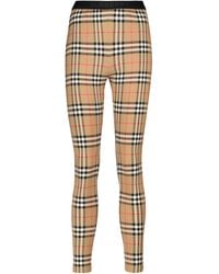 Burberry Vintage Check Stretch-jersey leggings - Natural
