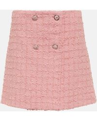 Versace - Wool-blend Boucle Miniskirt - Lyst