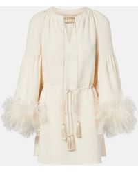 Valentino - Cady Couture Feather-Trimmed Tunic - Lyst
