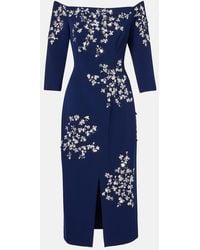 Carolina Herrera - Embellished Off-Shoulder Midi Dress - Lyst