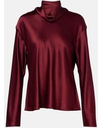 Leset - Barb Satin Turtleneck Top - Lyst
