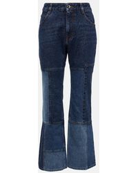 Chloé - Patchwork Cropped Flared Jeans - Lyst