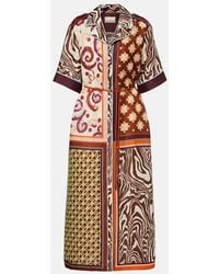ALÉMAIS - Wilson Printed Linen And Silk Shirt Dress - Lyst