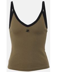 Courreges - Tank top de jersey de algodon con logo - Lyst