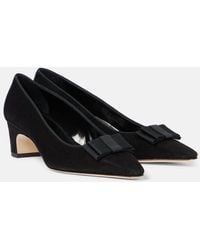 Manolo Blahnik - Salones Reador De Ante Con Lazo - Lyst
