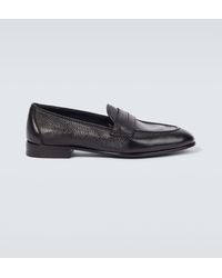 Brioni - Appia Penny Leather Loafers - Lyst