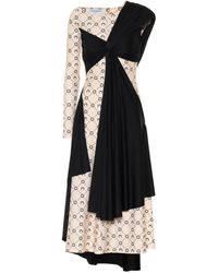 Marine Serre Asymmetrisches Kleid aus Jersey - Natur