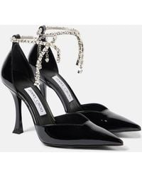 Jimmy Choo - Stevie 100 Embellished Patent Leather Pumps - Lyst