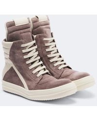 Rick Owens - Geobasket Suede High-Top Sneakers - Lyst