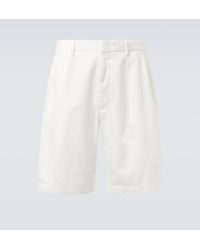 ZEGNA - Cotton And Linen Bermuda Shorts - Lyst