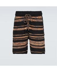 The Elder Statesman - Phantom Striped Cashmere And Cotton Shorts - Lyst