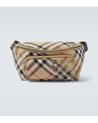 Burberry - Check Embroidered Belt Bag - Lyst