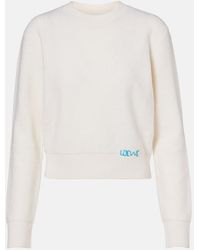 Loewe - Logo Embroidered Wool Sweater - Lyst