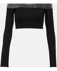 David Koma - Crystal-Embellished Crop Top - Lyst
