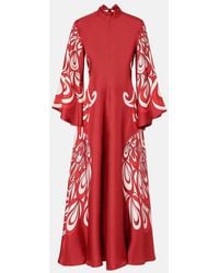 La DoubleJ - Magnifico Printed Silk Twill Maxi Dress - Lyst