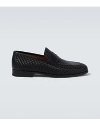 Magnanni - Heracio Woven Leather Penny Loafers - Lyst