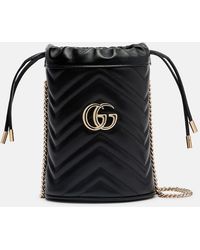 Gucci - Gg Marmont Small Leather Bucket Bag - Lyst