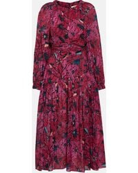 Ulla Johnson - Robe midi Helia en coton melange - Lyst