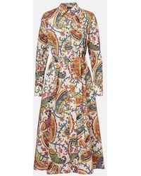 Etro - Paisley Cotton Wrap Dress - Lyst