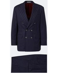Brunello Cucinelli - Chalk Stripe Virgin Wool Suit - Lyst