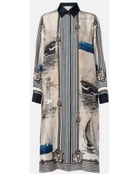 Max Mara - Printed Silk Twill Shirt Dress - Lyst